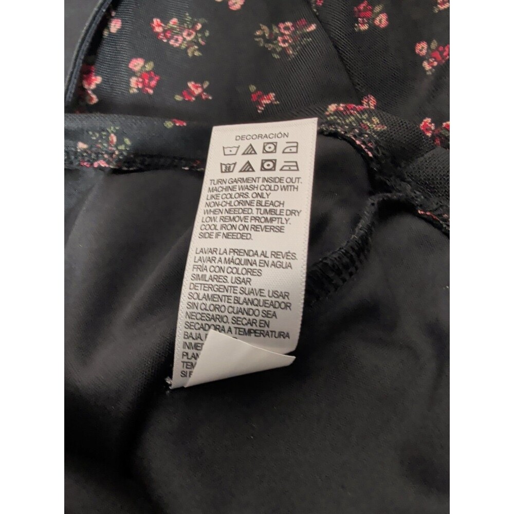 ❤️Aeropostale Crop Womens M Black Floral Mesh V Neck Short Sleeve Y2K Blouse❤️ - Picture 7 of 10